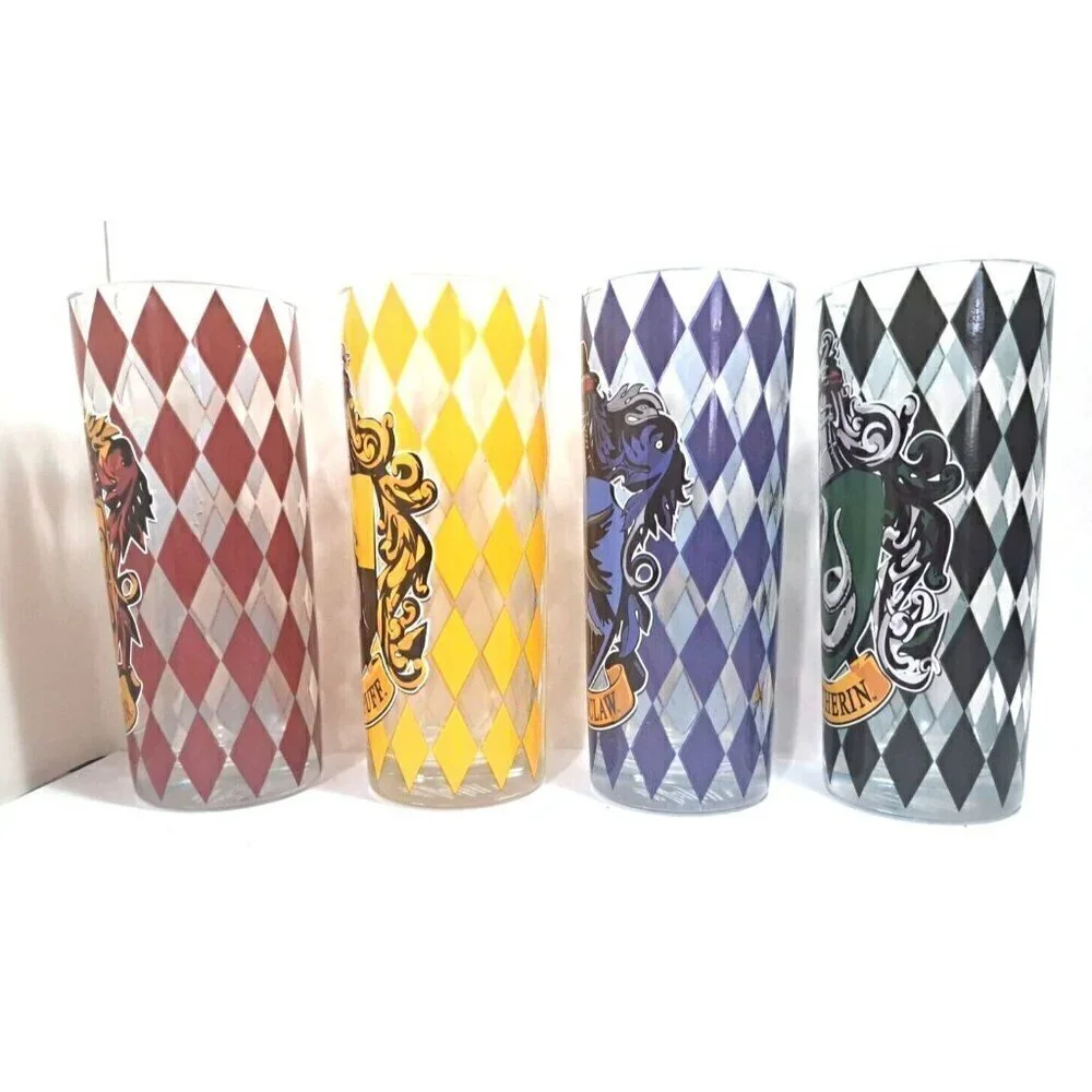 Silver Buffalo Harry Potter Hogwarts Houses 10 oz. Glasses Set of Four